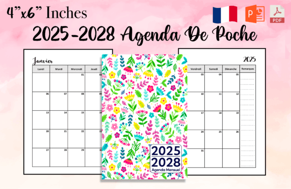 2025-2028 Agenda De Poche Mensuel: A Comprehensive Monthly Planner for Personal and Business Use