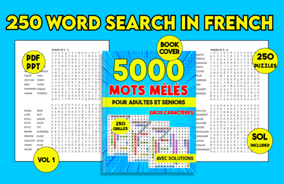 250 French Word Search for Adults Cover: A Practical Resource for Learning and Earning