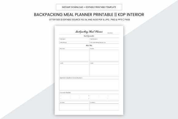 Backpacking Meal Planner KDP Printable: A Comprehensive Guide for Personal and Business Use