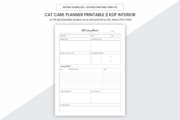 Cat Care Planner Kdp Printable: A Practical Tool for Cat Lovers and Professionals