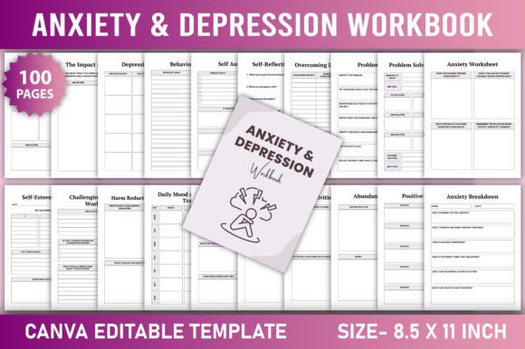 Customize Your Mental Wellness Journey with the Editable Anxiety Depression Workbook