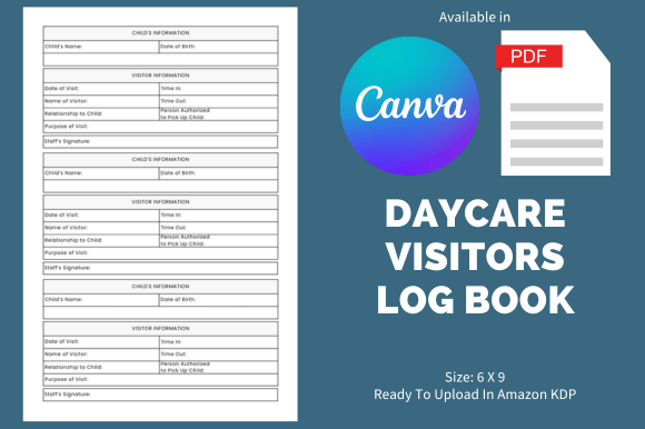 Daycare Visitors Log Book - KDP Interior: A Practical Tool for Daycare Operators