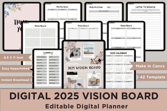 Digital 2025 Vision Board Interior
