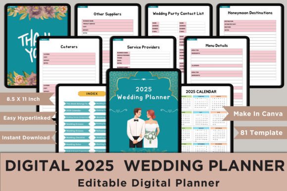 Editable Digital 2025 Wedding Planner: A Comprehensive Guide for Organized Weddings