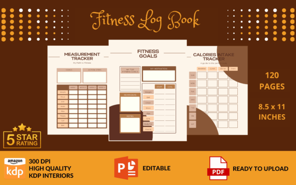 Fitness Log Book KDP Graphic Interior