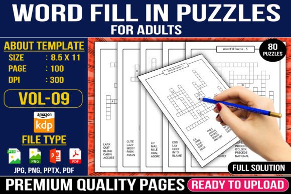 Word Fill in Puzzles for Adults Vol - 09