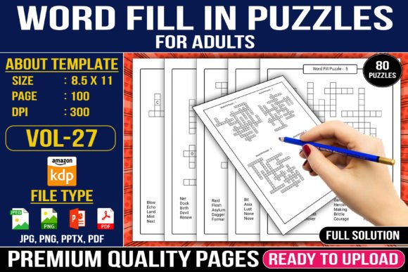 Word Fill in Puzzles for Adults Vol - 27